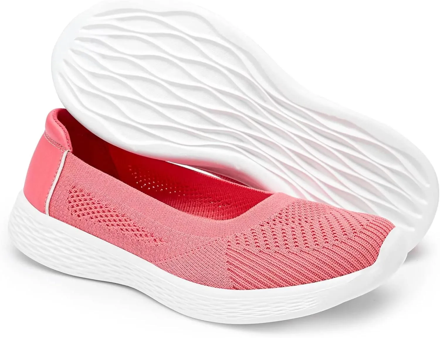 TIOSEBON Women's Comfortable Loafer Low-Top Flat Ultra Memory Foam Mesh Slip-On Walking Shoes