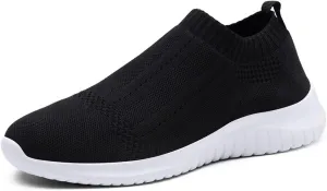 TIOSEBON Women's Walking Sock Shoes Elastic Knit Lightweight Slip on Breathable Yoga Sneakers