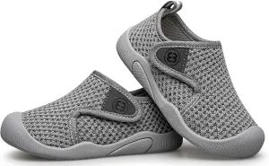 Toddler Tennis Shoes Boys Girls Lightweight Breathable Barefoot Shoes Wide Kids Slip On Sneakers