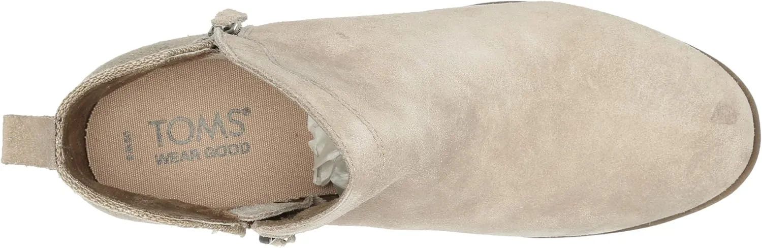 TOMS Women's Dahlia Ankle Boots, Low Heel – Dual Side Zipper Booties for Women