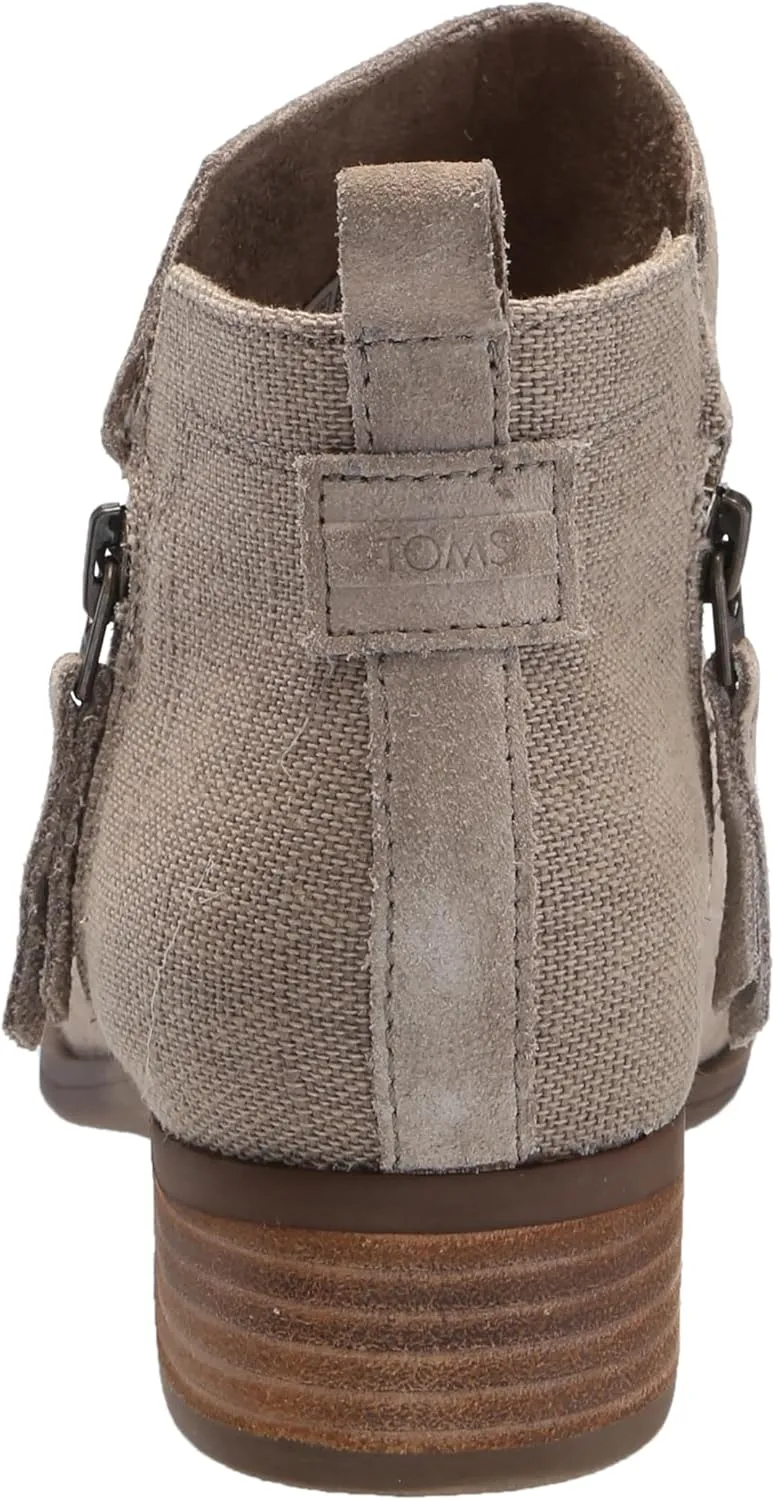 TOMS Women's Dahlia Ankle Boots, Low Heel – Dual Side Zipper Booties for Women