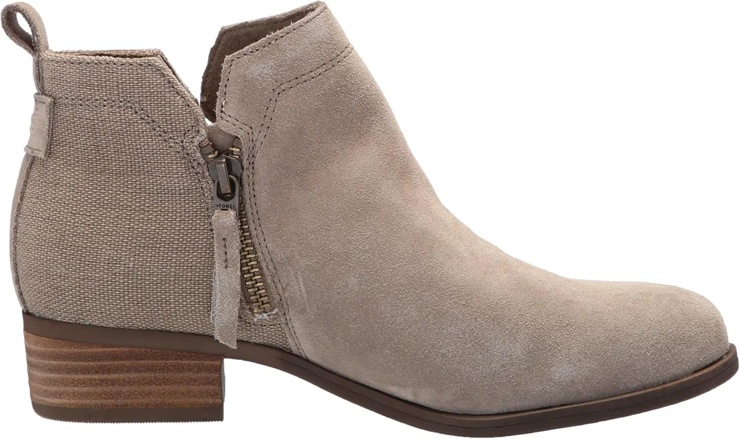 TOMS Women's Dahlia Ankle Boots, Low Heel – Dual Side Zipper Booties for Women