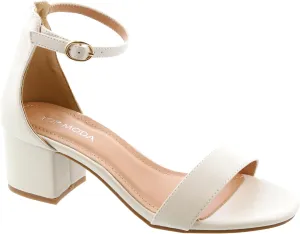 TOP Moda Darcie-1 Ankle Strap Dressy High Heel Sandal, Non-slip Sole, For Wedding, Party, Prom, Evening Wear, or Any Occasion, Sleek Style Block Heel Sandals