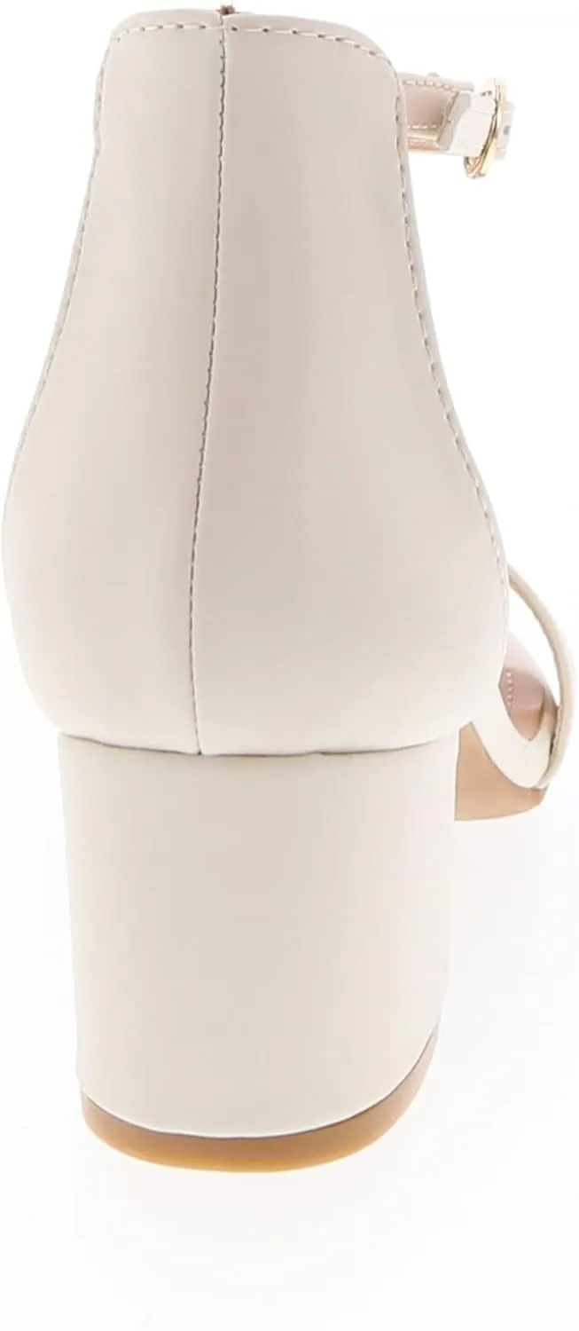 TOP Moda Darcie-1 Ankle Strap Dressy High Heel Sandal, Non-slip Sole, For Wedding, Party, Prom, Evening Wear, or Any Occasion, Sleek Style Block Heel Sandals