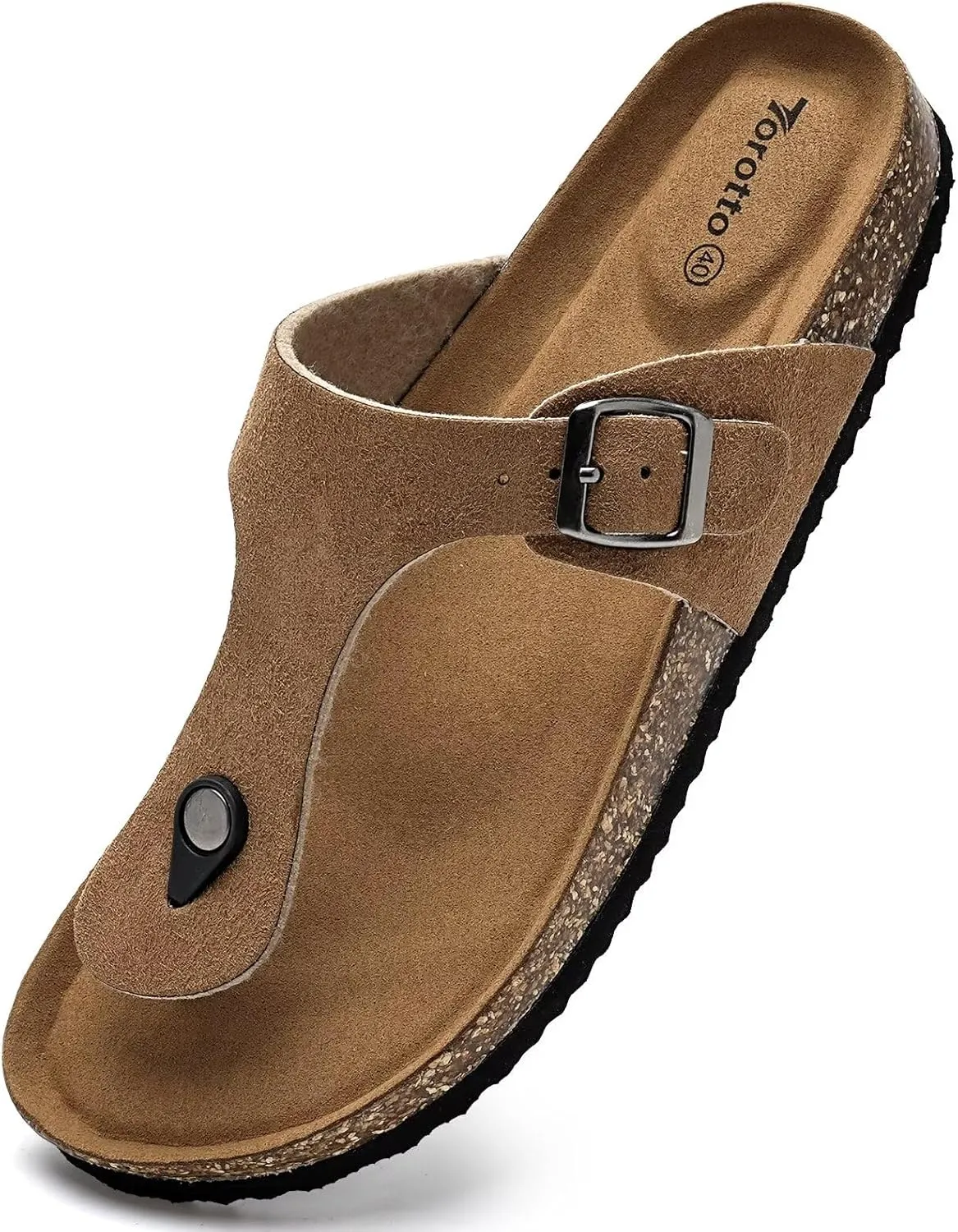 Torotto Mens Womens Flip Flops Thong Sandals with Cork Footbed Open Toe Adjustable Webbing Slides Sandals for Walking | Beach | Indoor