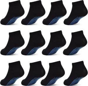 Tphon Toddler Baby Non Slip Socks, Anti Skid Socks for 0-7 Years Kids Boys Girls for Crawling Walking 12 Pairs