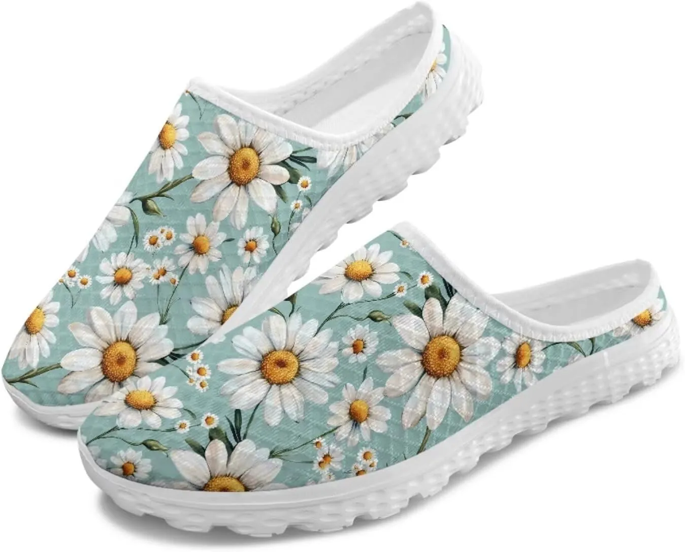 Tropical Flora Women's Arch Support Mule Garden Shoes Slip On Loafers Breathable Summer Barefoot Walking Flat