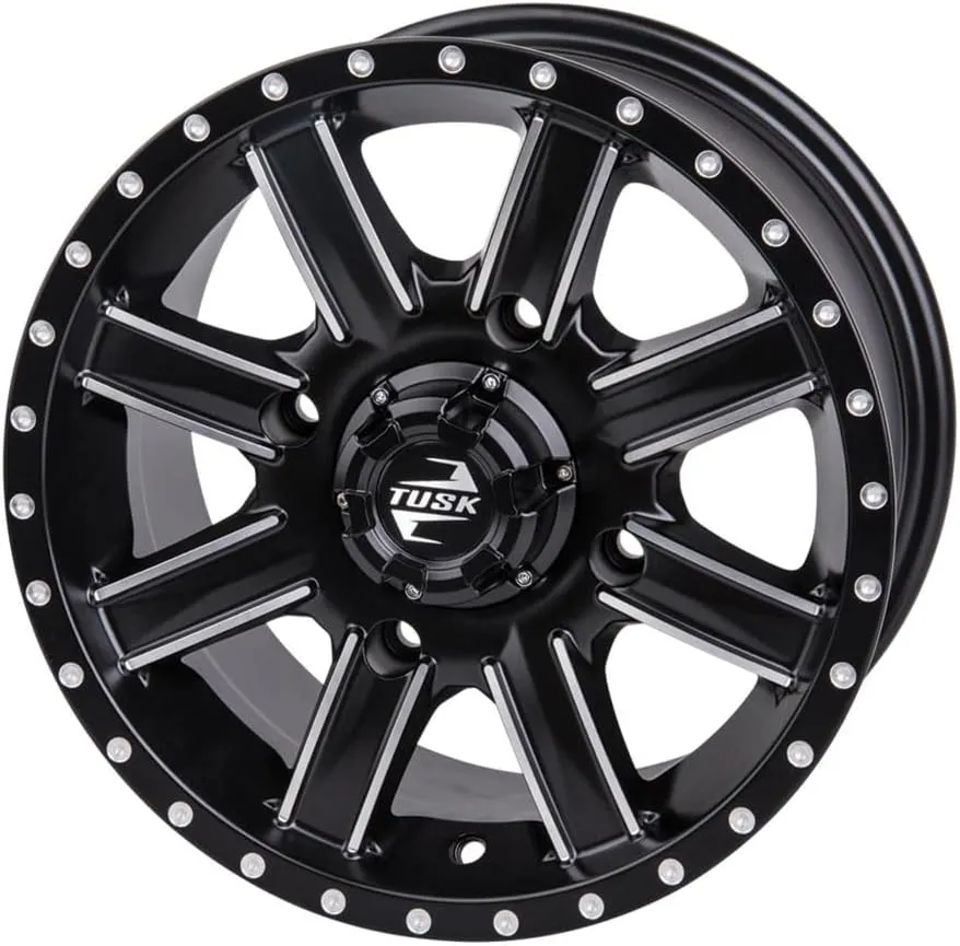 TUSK 4/156 Cascade Wheel 14x7 4.0   3.0 Machined/Black for Kawasaki Mule Pro-FXT 1000 LE camo 2024