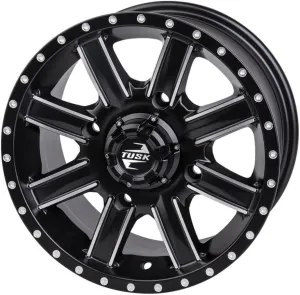 TUSK 4/156 Cascade Wheel 14x7 4.0   3.0 Machined/Black for Kawasaki Mule Pro-FXT 1000 LE camo 2024