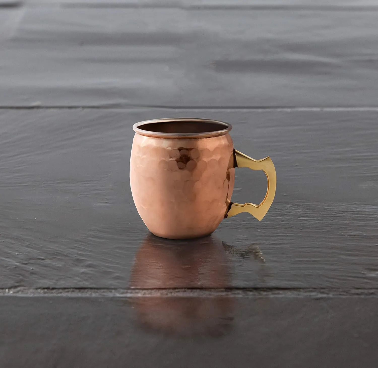 Twine Old Kentucky Home Hammered Moscow Mule Shot Glasses, Copper Bar Cart Accessories, Set of 2, 2oz, Copper