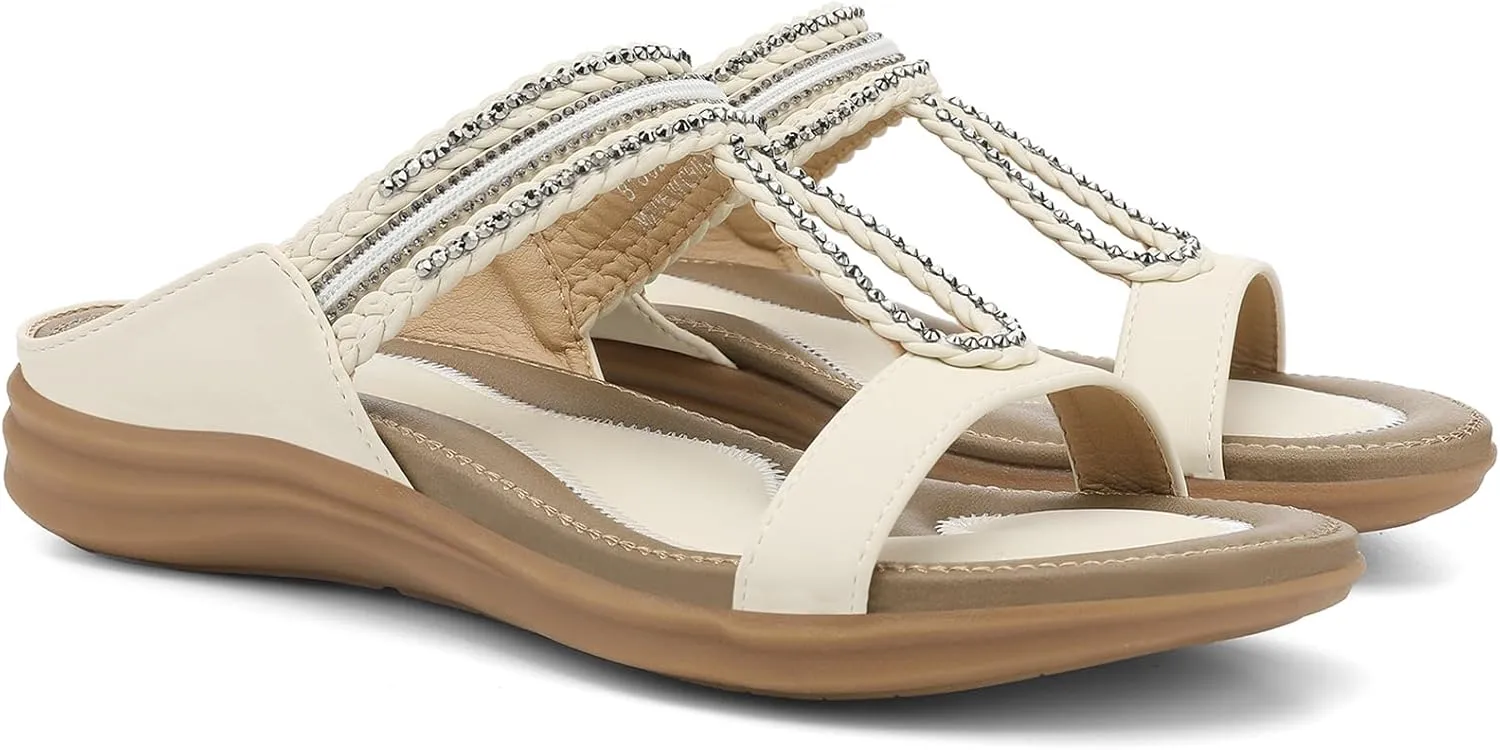 UBFEN Womens Slides Walking Sandals Comfortable Platform Slip On Dressy Summer