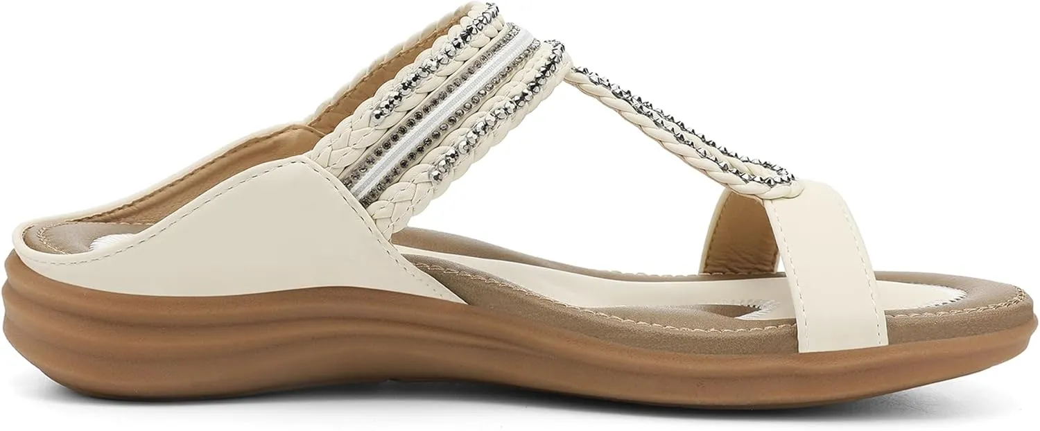 UBFEN Womens Slides Walking Sandals Comfortable Platform Slip On Dressy Summer