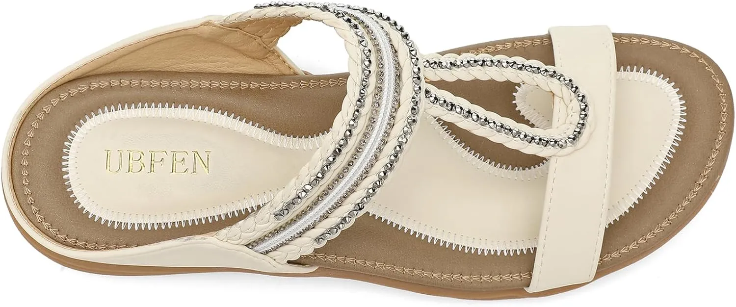 UBFEN Womens Slides Walking Sandals Comfortable Platform Slip On Dressy Summer