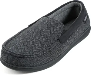 ULTRAIDEAS Men's Carver Slippers Moc Loafer House Shoes Memory Foam