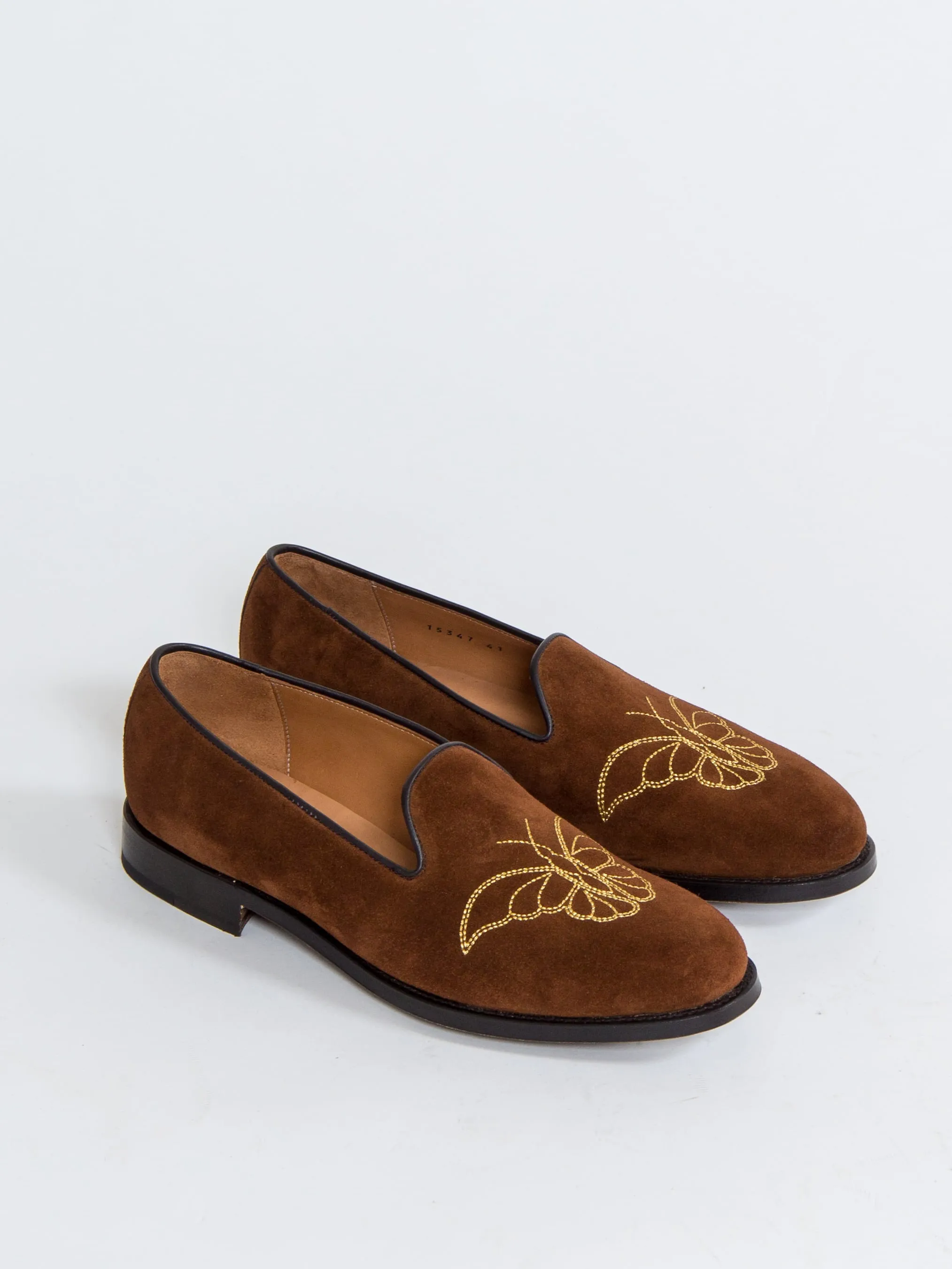 Uncle Bright, Loafer, Velvet Suede/Gold Emb