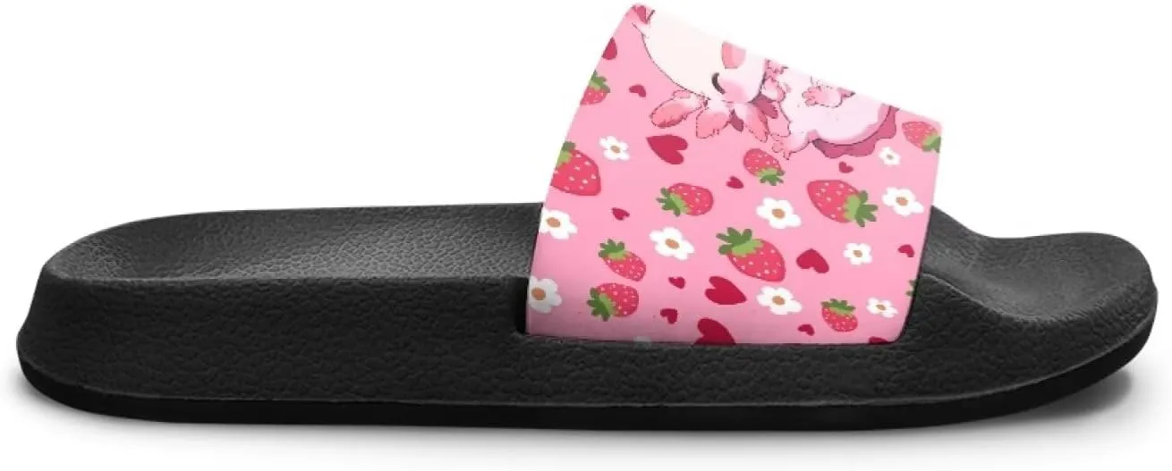 UNICEU Cute Animal Print House Slippers for Kids Comfortable Slip On Shower Shoes Lightweight Non-Slip Slides Sandals