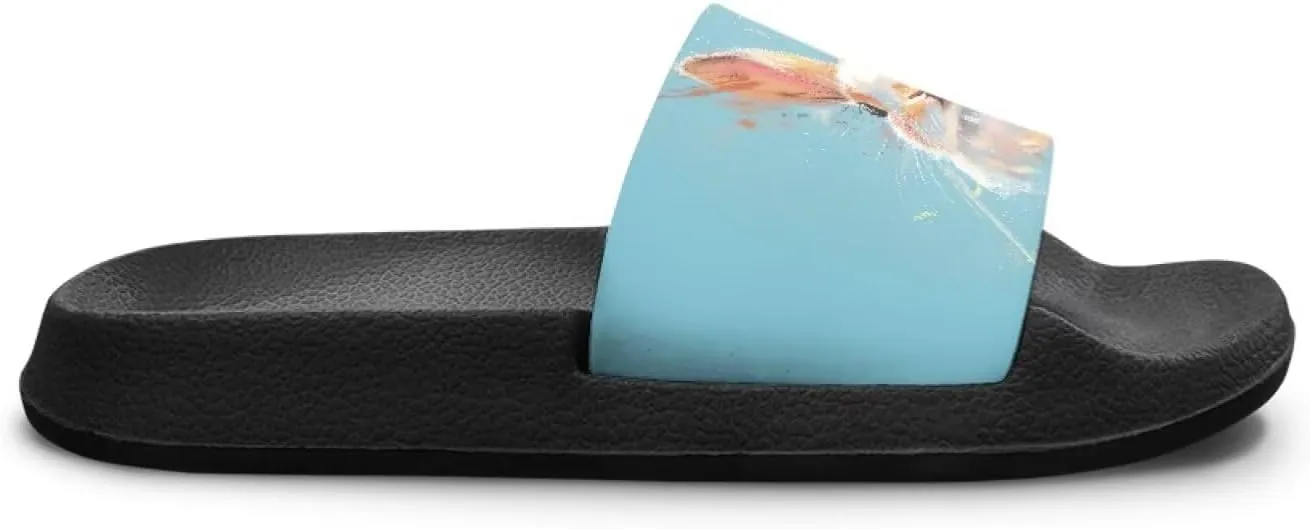 UNICEU Cute Animal Print House Slippers for Kids Comfortable Slip On Shower Shoes Lightweight Non-Slip Slides Sandals