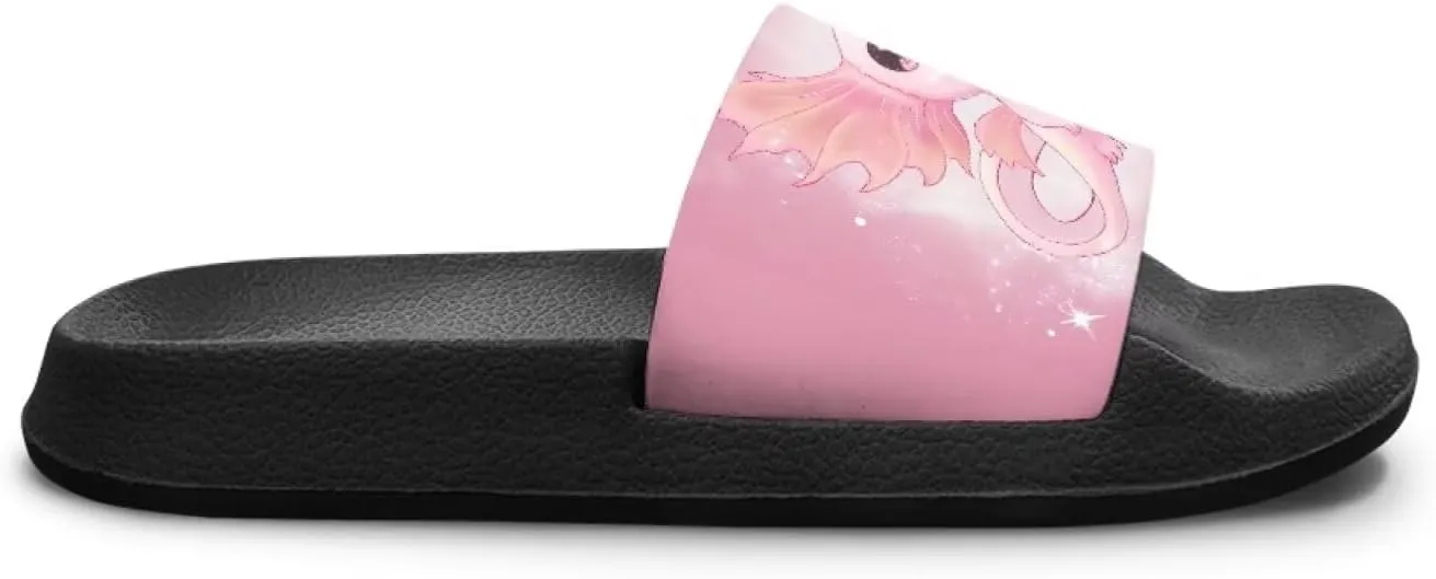 UNICEU Cute Animal Print House Slippers for Kids Comfortable Slip On Shower Shoes Lightweight Non-Slip Slides Sandals