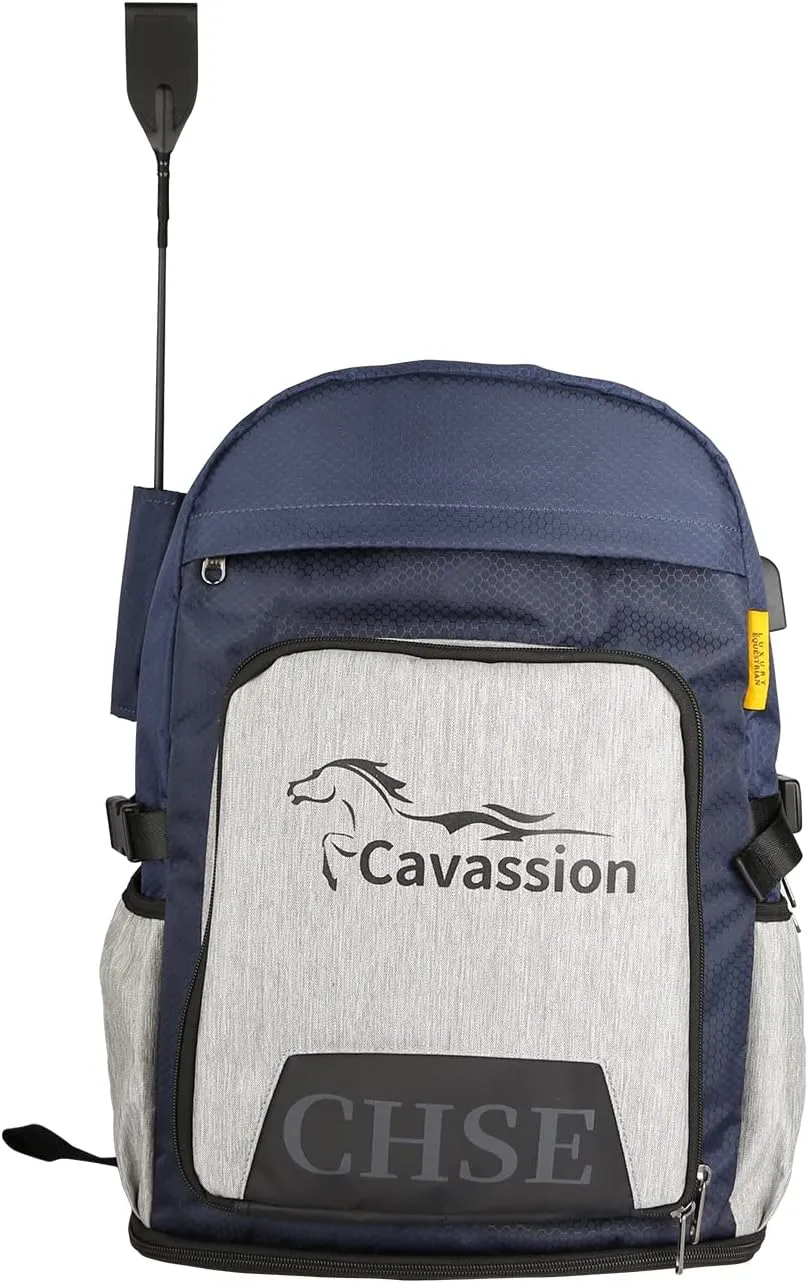 UNISTRENGH Professional Equestrian Backpack with Helmet Holder for Horse Riding, One Bag with Multiple Compartments Carry All Accessories