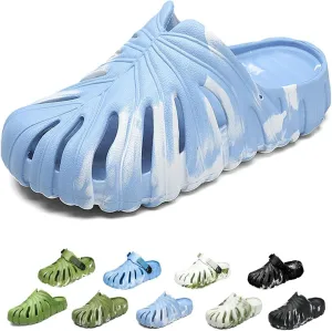 Variegated Monstera Shoes for Women and Men, Monstera Leaf Pattern Slippers Summer, Anti-Slip Soft Plant Print Slides