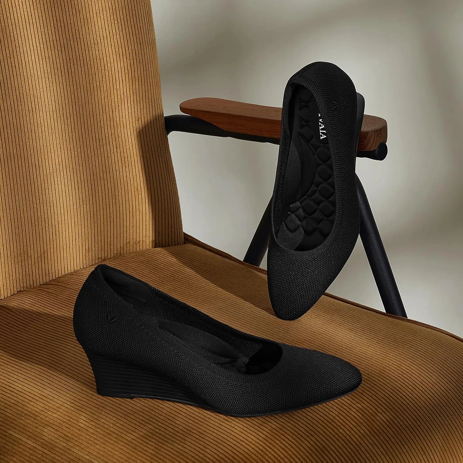 VIVAIA Tamia Wedge Women's Round Toe Wedge Pumps Shoes Comfortable Wedge Heels for Dressy Women Pumps with Arch Support