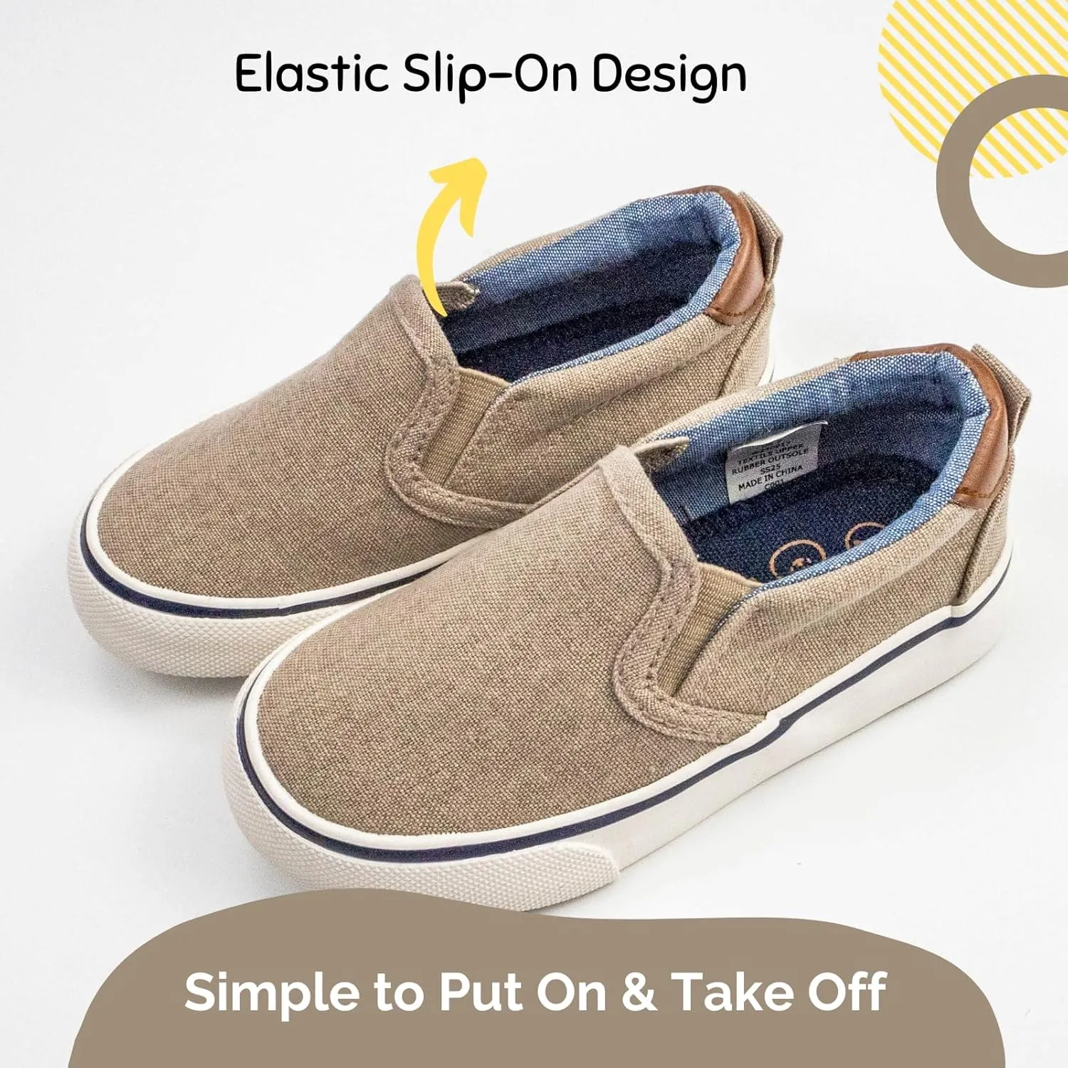 waddle wonder Toddler Classic Low Top Slip on Canvas Casual Shoes for Boys & Girls, Laceless Lightweight Flat Loafer Skater Sneaker
