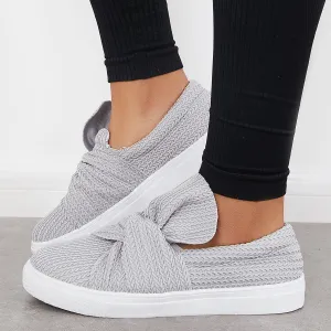 Walking Knit Loafers Bow Vast assortment on Platform Slip Low Top Shoes Clearance