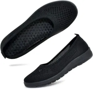 Walking Shoes Women Slip On Sneakers Comfortable Breathable Knit Flats
