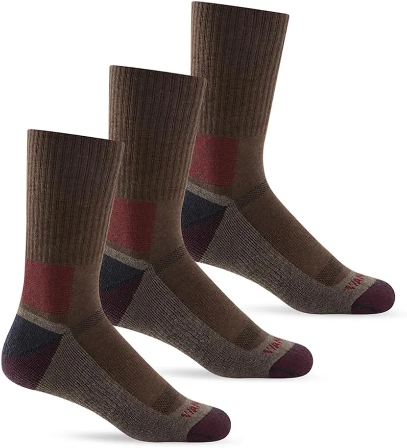 WANDER Merino Wool Socks Men 3 Pairs Cushioned Calf Boot Socks Moisturing Wicking Everyday Thermal Crew Socks