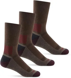 WANDER Merino Wool Socks Men 3 Pairs Cushioned Calf Boot Socks Moisturing Wicking Everyday Thermal Crew Socks