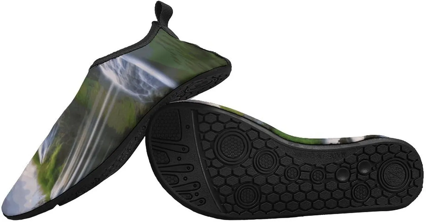 Water Shoes for Women Men Waterfall Landscape Water Sports Shoes Slip-on Breathable Lightweight Athletic Aqua Sock