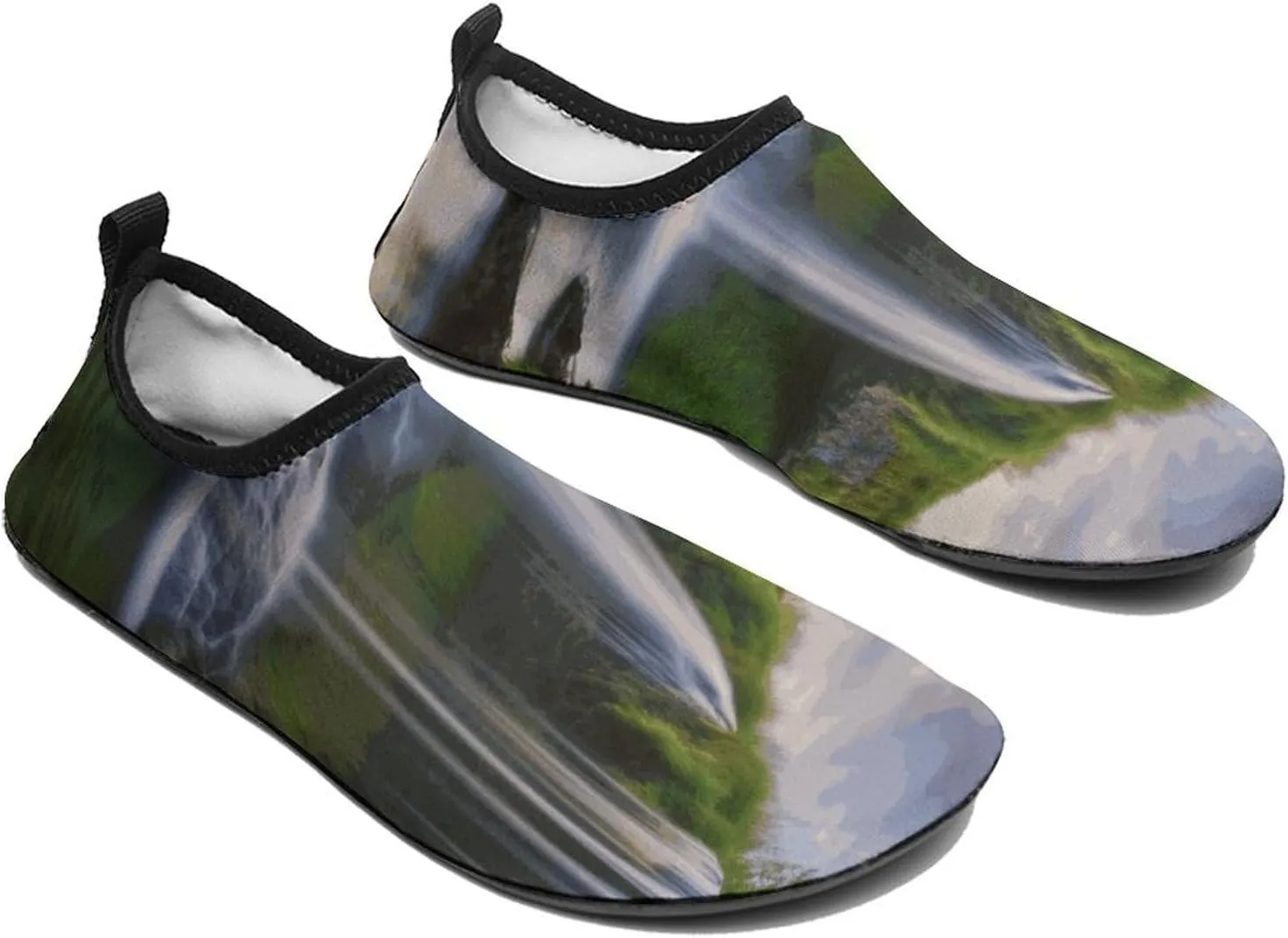 Water Shoes for Women Men Waterfall Landscape Water Sports Shoes Slip-on Breathable Lightweight Athletic Aqua Sock