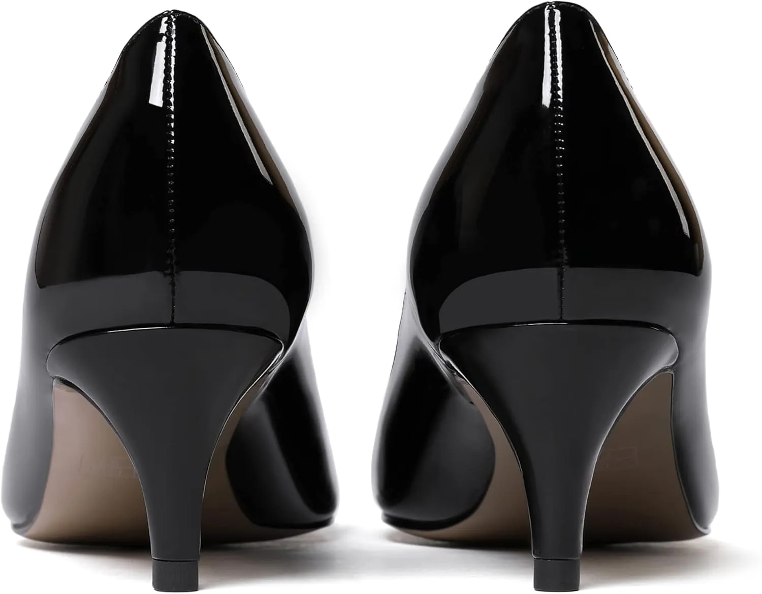 WAYDERNS Women's Bow Solid Patent Slip On Cute Round Toe Dating Kitten Mid Heel Pumps Shoes 2.5 Inch