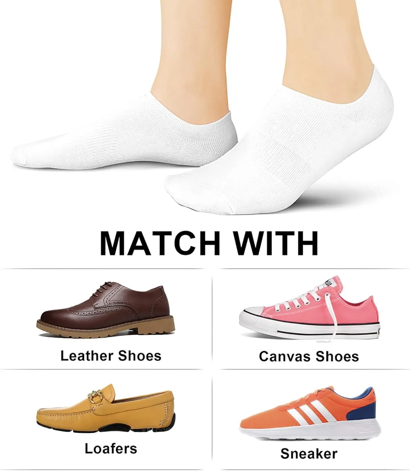 wernies No Show Socks Women Low Socks Non Slip Flat Boat Line 4/8 Pairs