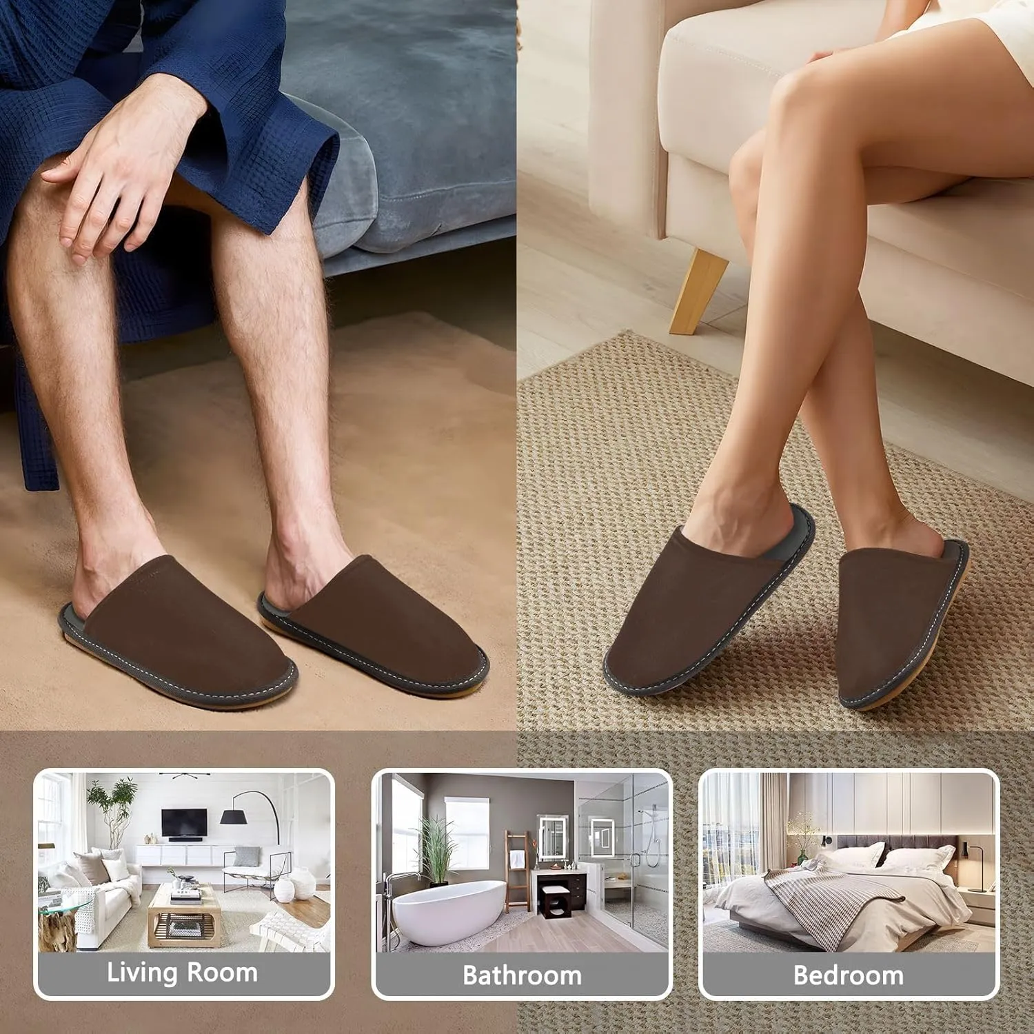 Wheat House Slippers for Women Men Non-Slip Comfortable Slippers