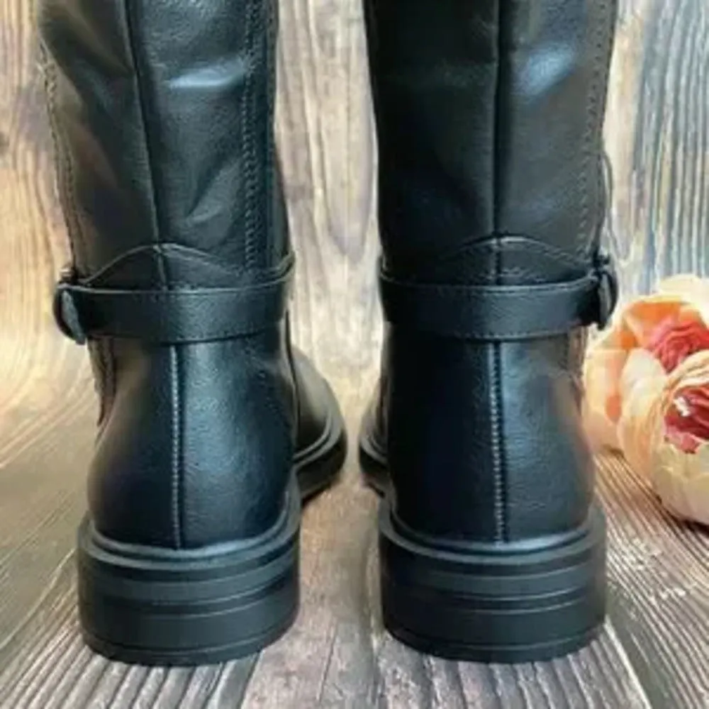 White Mountain Black Synthetic Boots