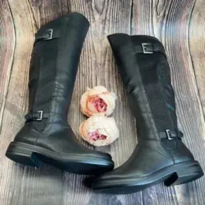 White Mountain Black Synthetic Boots