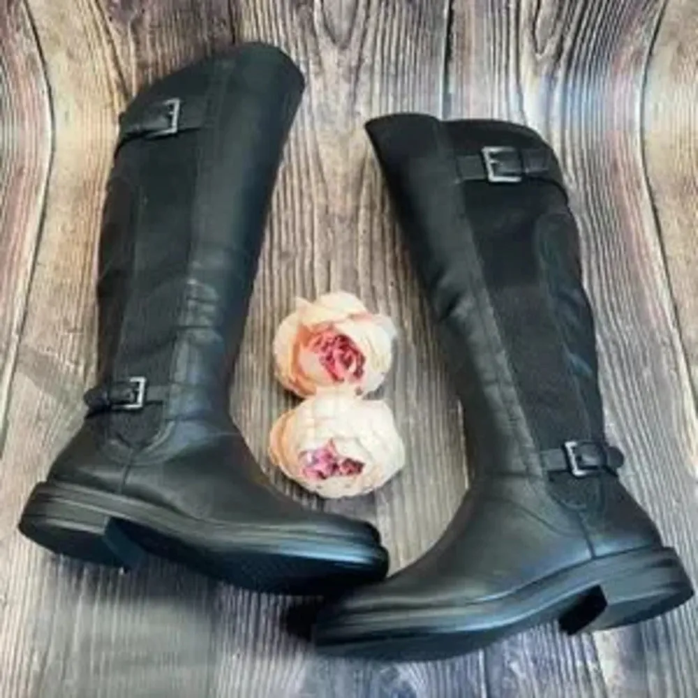 White Mountain Black Synthetic Boots