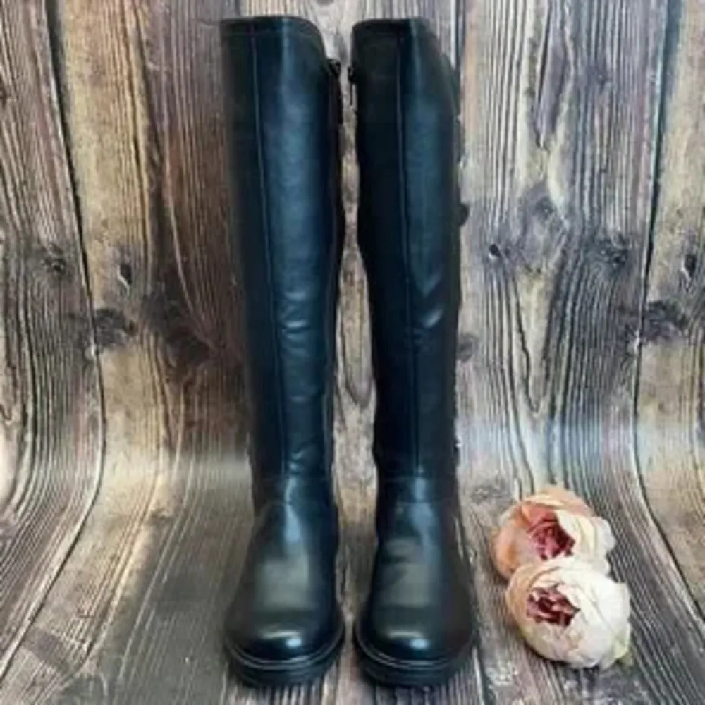 White Mountain Black Synthetic Boots