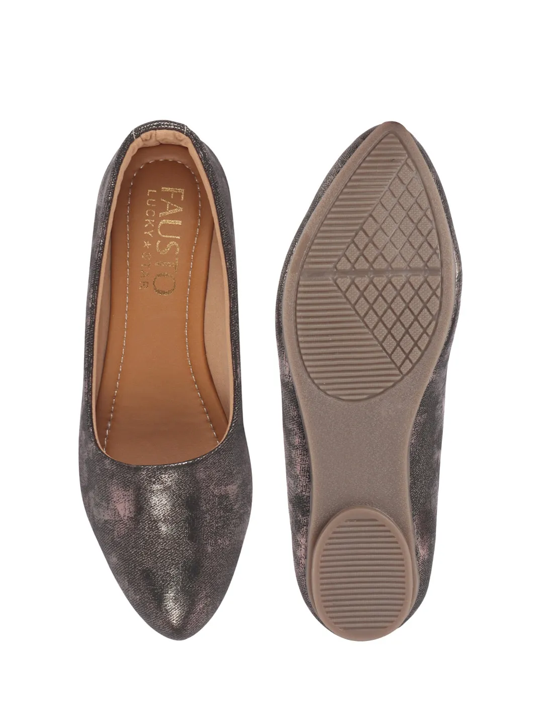Women Comfortable Slip On Flat Ballerina Glittery Shiny Casual Ballet Driving Shoes Cushioned Insole