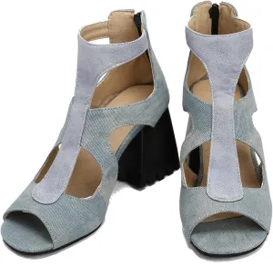 Women Heeled Sandals Peep Open Toe Ankle Boots Mid Chunky Block Heel Cutout Booties Sandals Zipper Lace Up Ankle Strap Dress Sandal Pumps Shoes Suede Crocodile Snakeskin Chic Size 4-15 M US