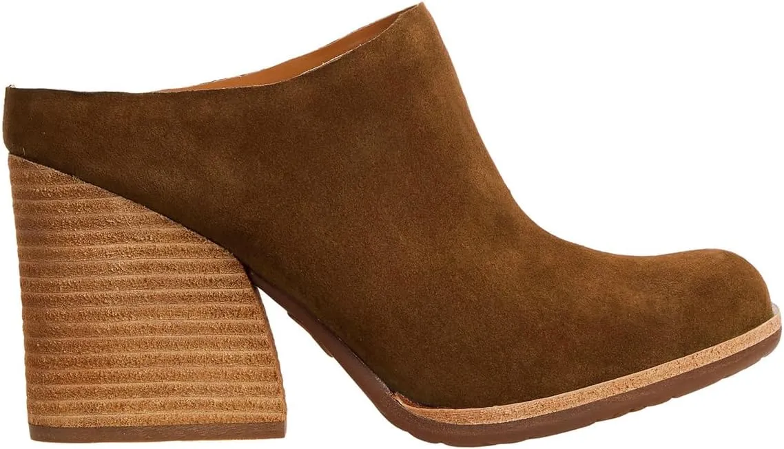 Women High Chunky Stacked Heel Mules Round Closed Toe Heeled Sandals Slip On 3 Inch Block Heels Suede Backless Booties Burnished Dressy Vintage Party Office Ladies Slide Slippers 4-11 M US