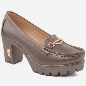 Women "SHERINE" Block Heel Moccasins