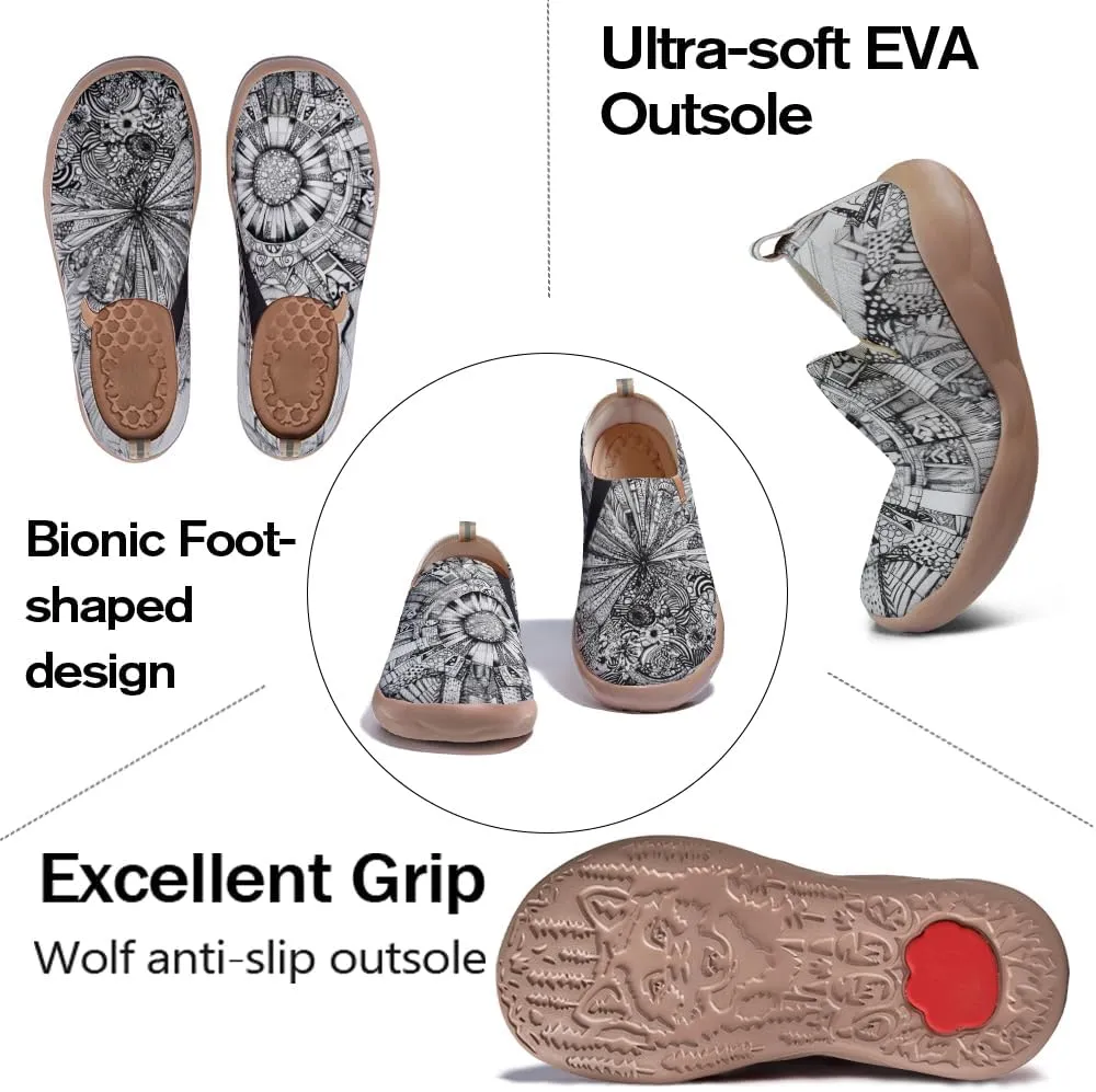 Women's Art Knit Breathable Slip-On Sneakers Fashion Daily Travel Shoes Comfortable Casual Loafers