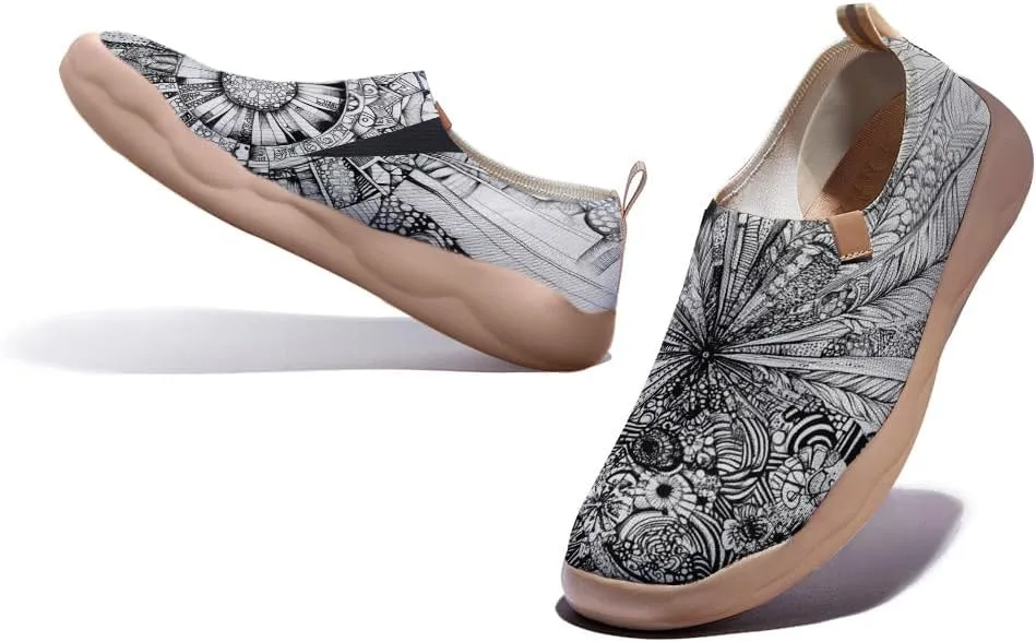 Women's Art Knit Breathable Slip-On Sneakers Fashion Daily Travel Shoes Comfortable Casual Loafers