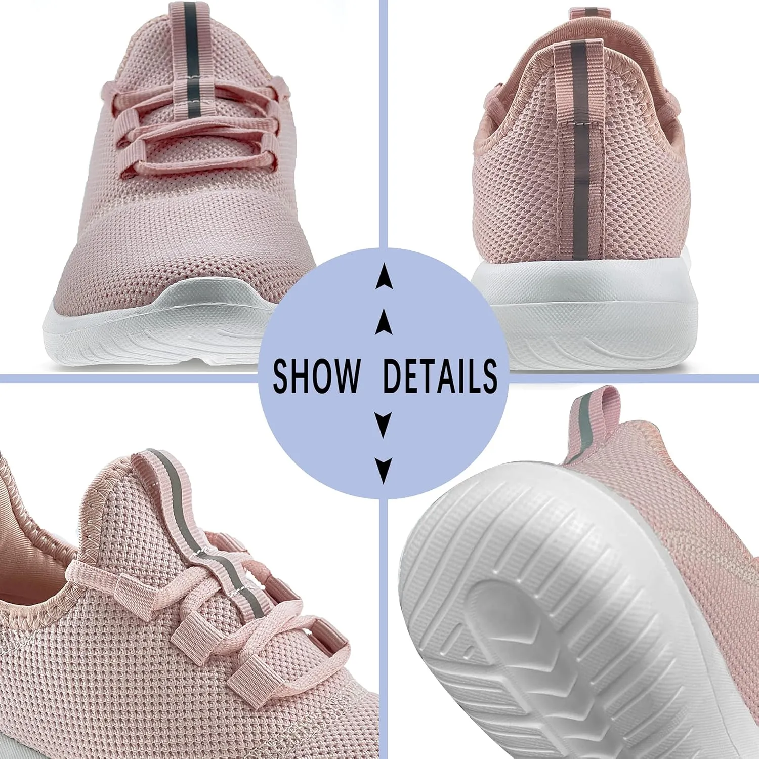 Women's Athletic Breathable Walking Tennis Running Shoes Slip on Casual Fashion Sneakers