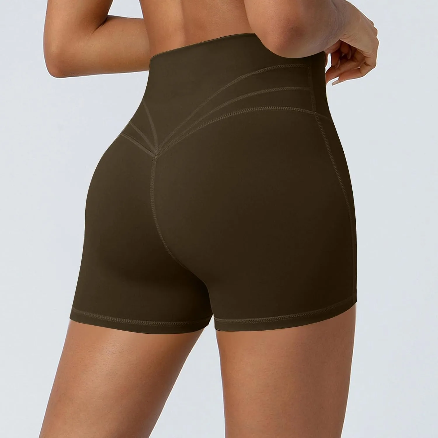 Womens Biker Shorts Summer Sports Tummy Control Solid Yoga Pants 2025 Fitness Cross High Waisted Comfy Running Shorts