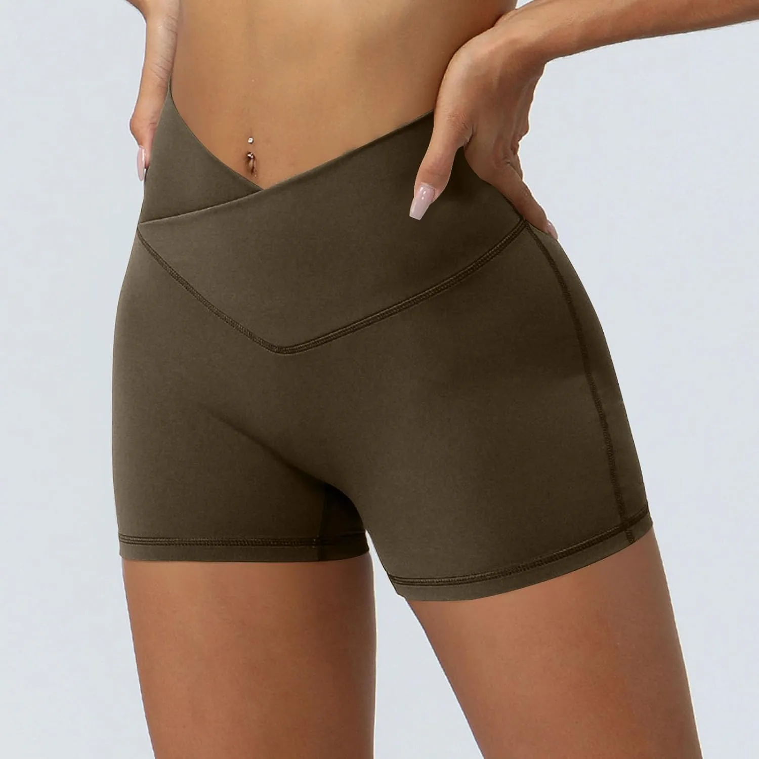 Womens Biker Shorts Summer Sports Tummy Control Solid Yoga Pants 2025 Fitness Cross High Waisted Comfy Running Shorts