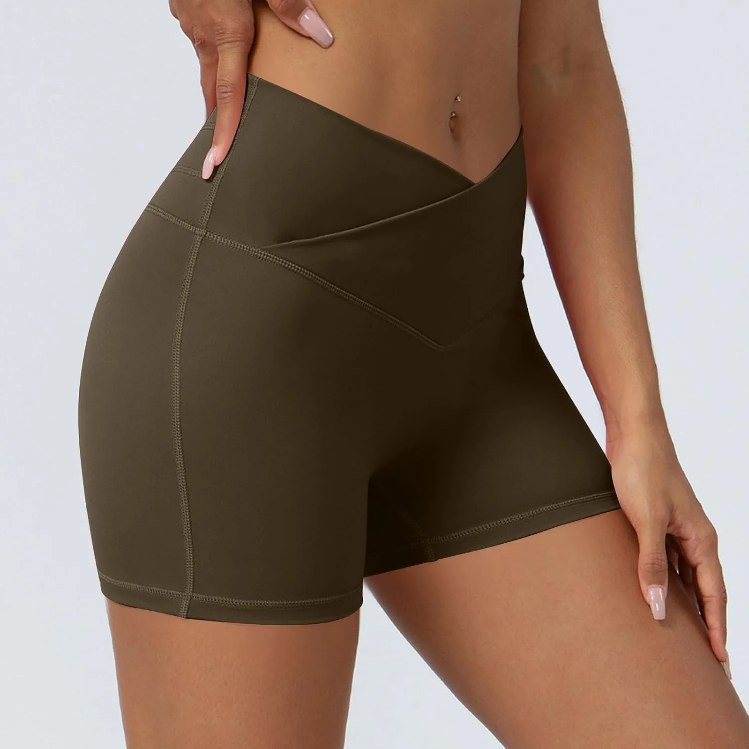 Womens Biker Shorts Summer Sports Tummy Control Solid Yoga Pants 2025 Fitness Cross High Waisted Comfy Running Shorts