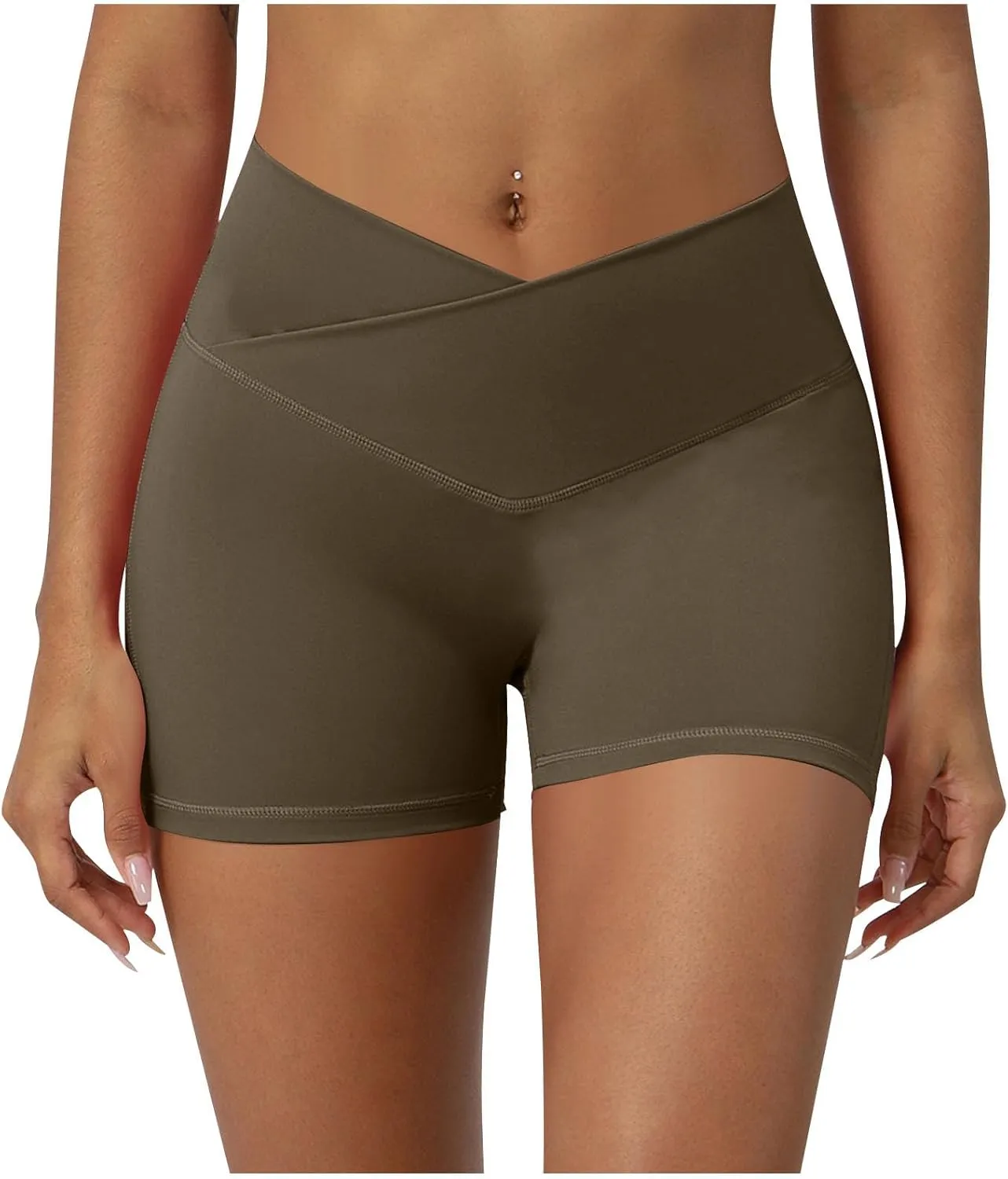 Womens Biker Shorts Summer Sports Tummy Control Solid Yoga Pants 2025 Fitness Cross High Waisted Comfy Running Shorts